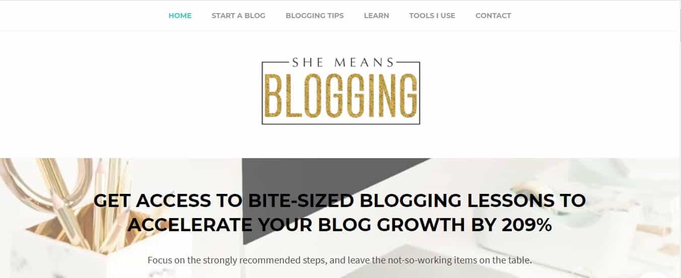 she means blogging