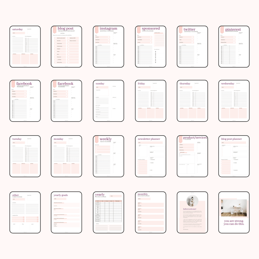 all pages that blog planner has part 2