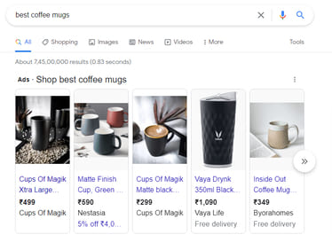 content type product pages search intent