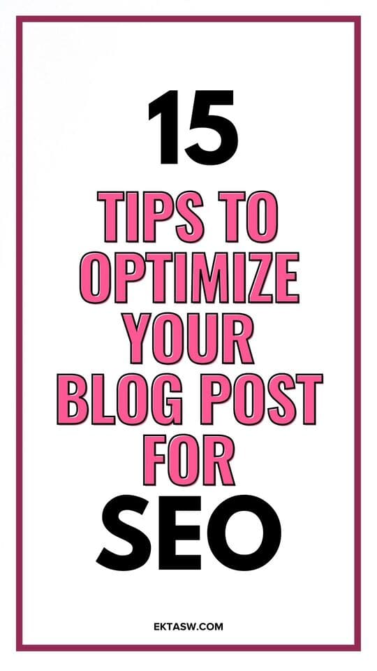 text image on how to optimize your blog post for seo