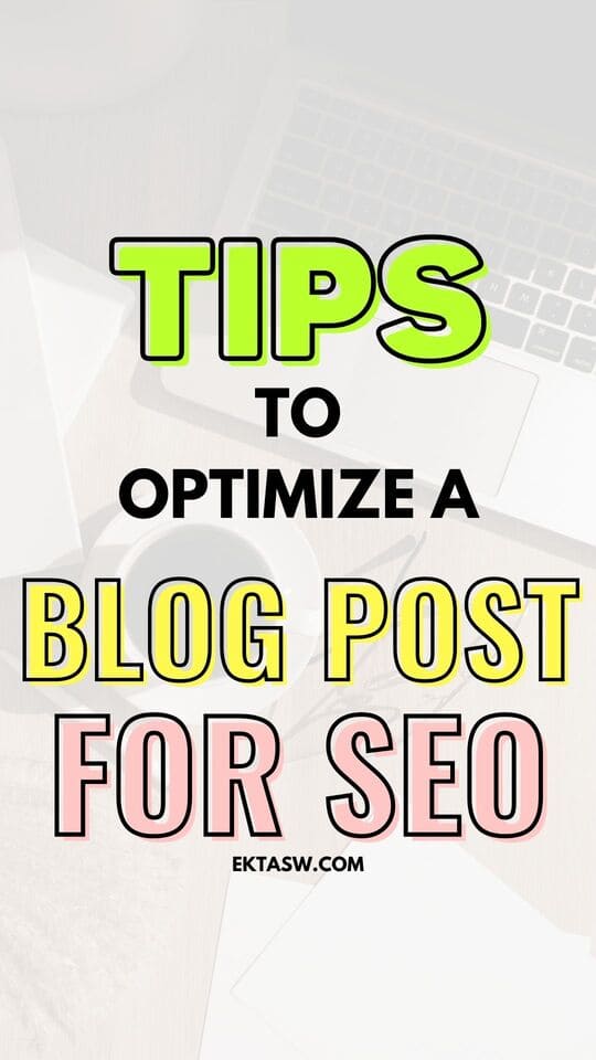 text image on how to optimize your blog posts for seo