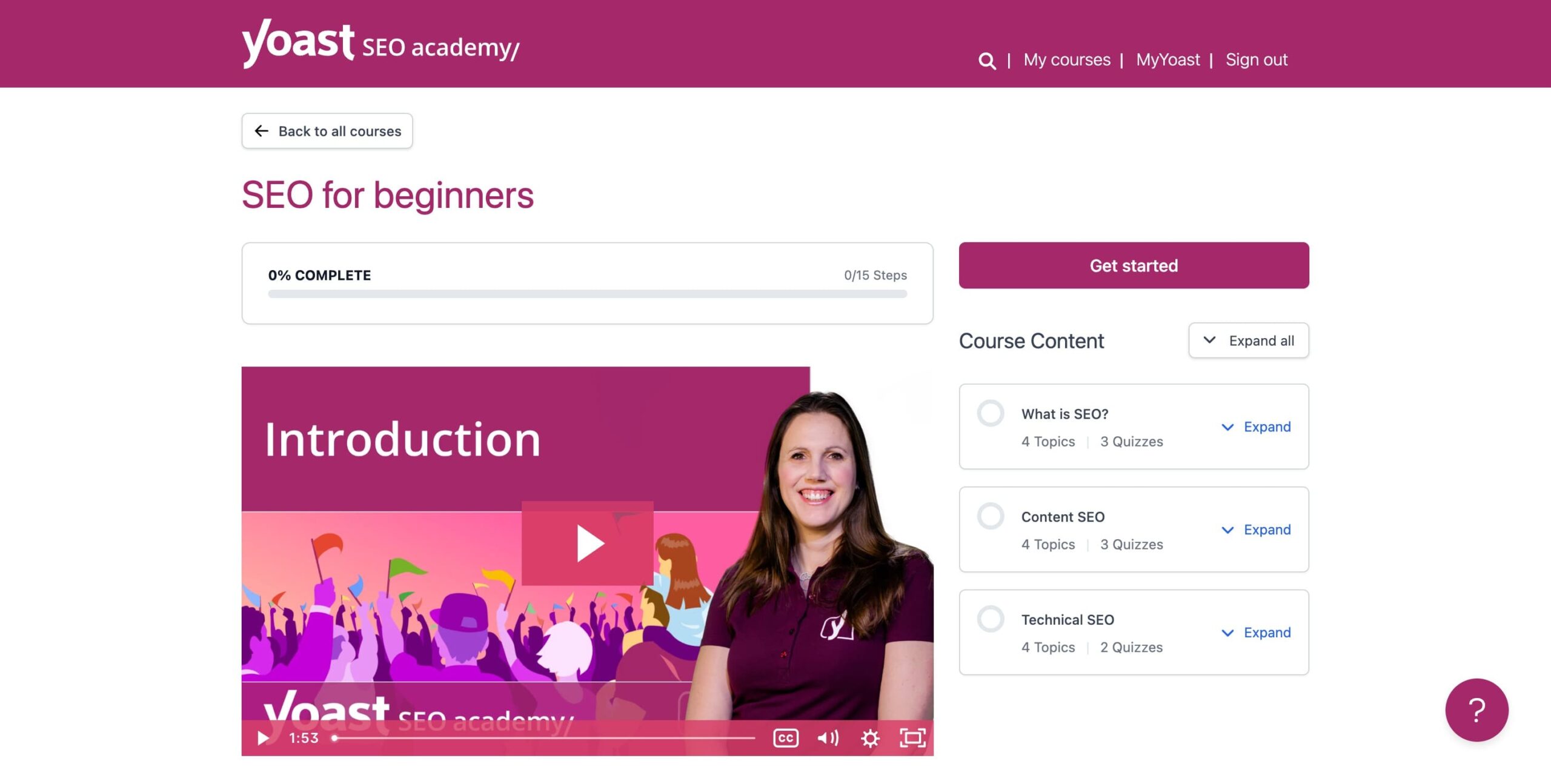 seo for beginners by yoast academy