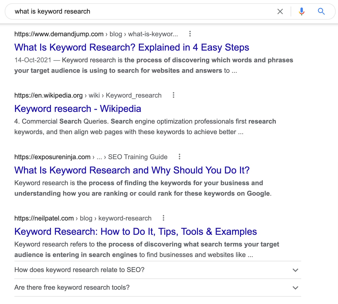 informational intent on SERPs