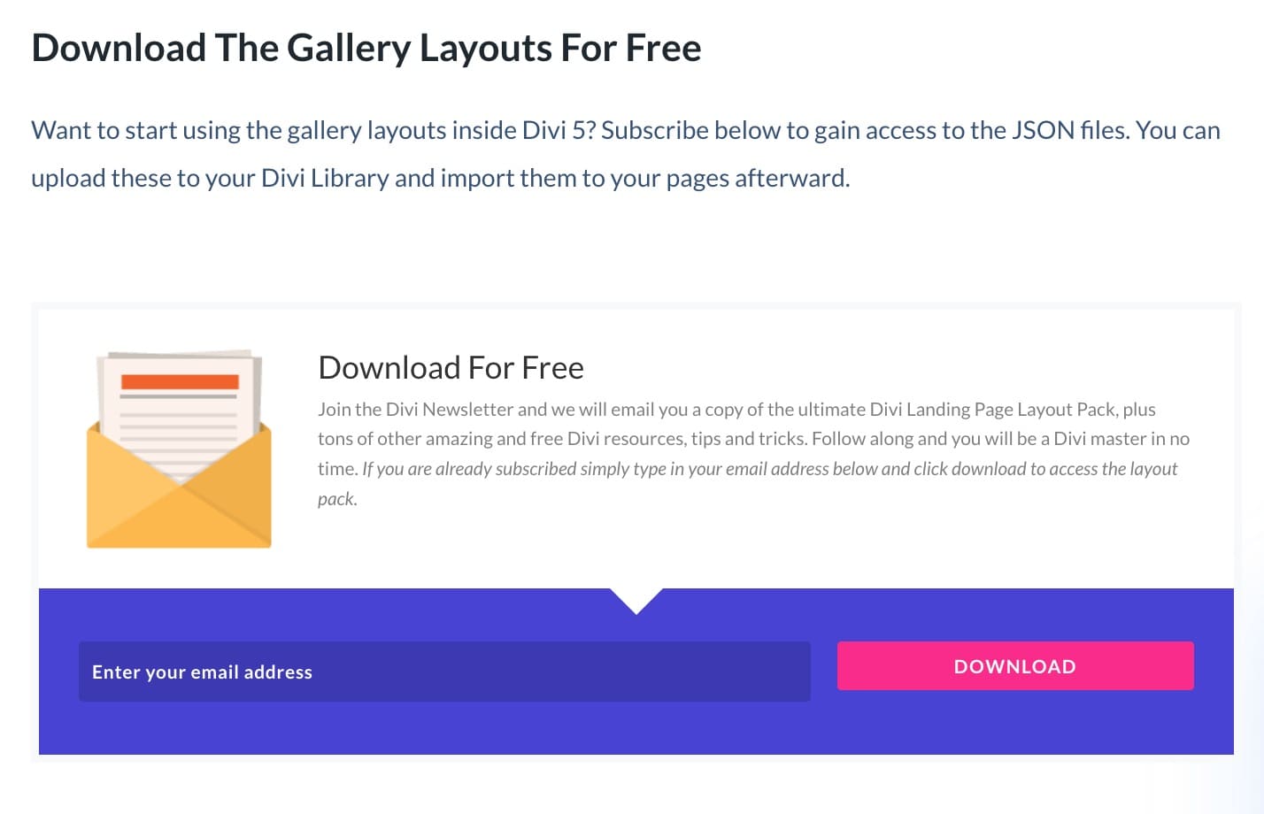 downloadable layouts with the post