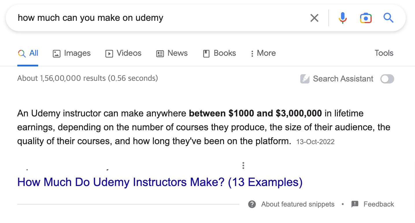 featured snippet another